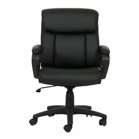 KD GABINETES 26 x 26 x 38-41 in. Modern Faux Leather Office Chair Black KD3129657